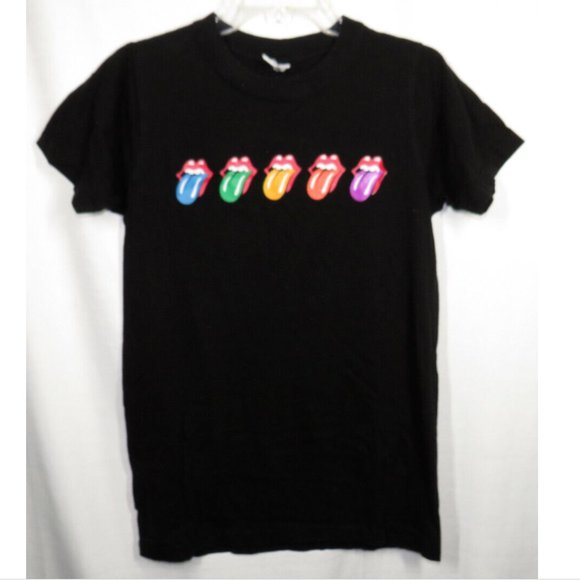 The Rolling Stones Black Multicolor Graphic Tee Size Small 37 1/2" Chest - Picture 1 of 5